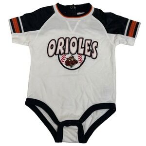 Vintage Baltimore Orioles Baseball Baby One Piece 6-9M MLB Stitched Logo 90s Y2K